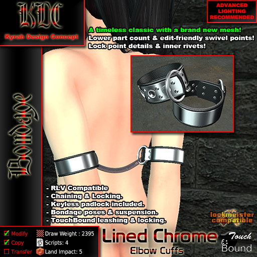Lined chrome elbow cuff store picture