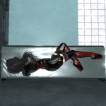 laying down on the cell bed