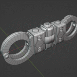 Sci-fi cuff re-design - low-poly model
