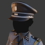 Semi-rigid peaked cap 3/4 view