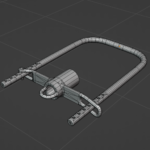 Steel gag - low-poly with tube mouthpiece