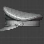Peaked cap lowpoly side view