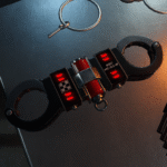 Sci-fi cuffs - in secondlife, on a table