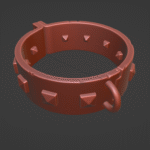 Morgiana collar - High poly clay render