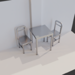 Table and chairs - blender mockup